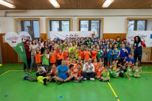 Olympijský trénink s Petrem Korbelem na ZŠ B. Němcové, Rožnov p. R.